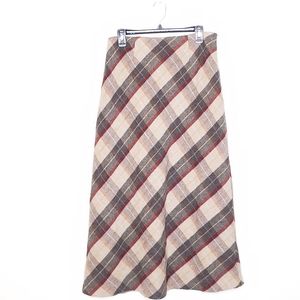 Chadwick's Maxi Wool Plaid Skirt. Size 12.